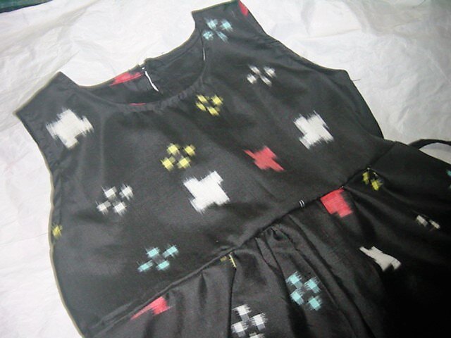 Sold Out着物リメイク♪十字絣模様が可愛い銘仙チュニックワンピース 