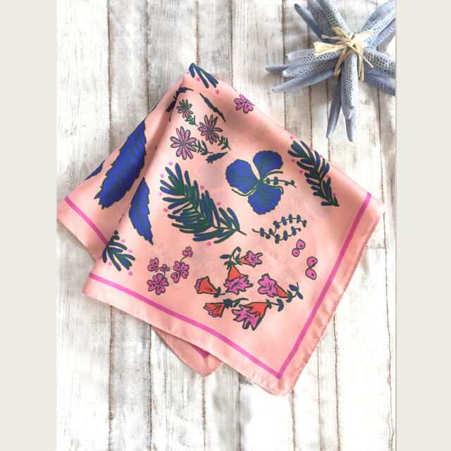 Flower シルクスカーフ ~PINK~の画像1枚目