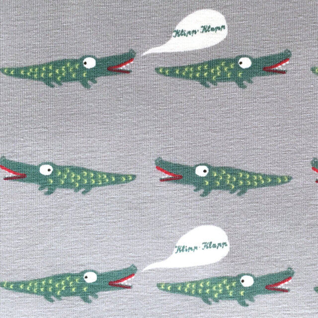 ドイツ パウリ社 オーガニックコットンニットカットクロス-ワニさんの画像1枚目