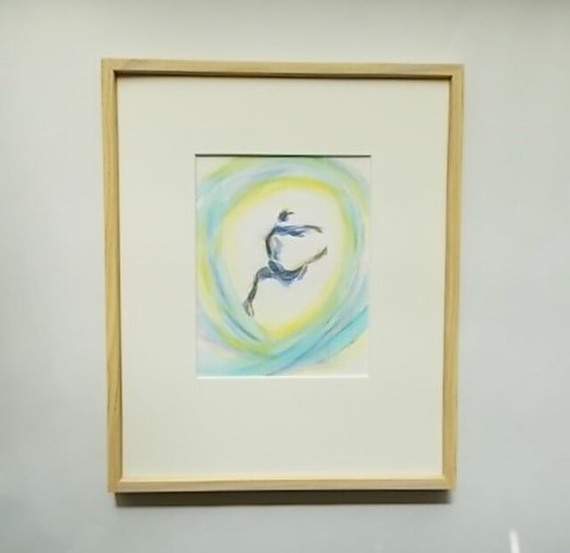 水彩画 水彩と色鉛筆のコラボ画 明日へ ジャンプ | iichi 日々の暮らし