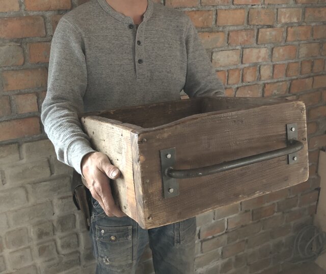 数量限定 OWB - 40 古材 アンティーク ボックス アイアン 木箱 収納