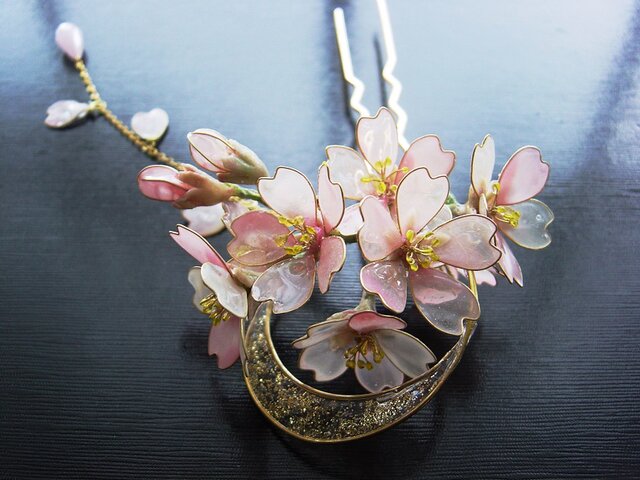 【受注制作】月夜桜(かんざし)の画像1枚目