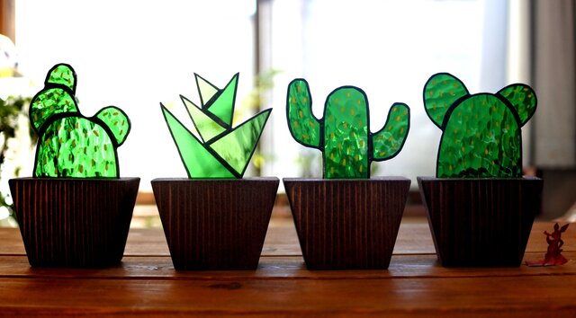 ステンドグラスのサボテンエイジング仕上げ アロエ | iichi 日々の