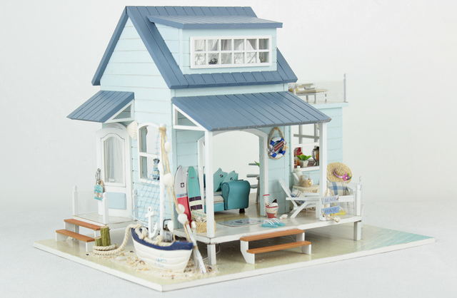 「海辺の小屋」ミニチュア ドールハウス ★完成品★の画像1枚目