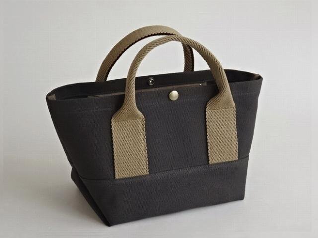 帆布 大人カラーのミニトート・チャコールグレー( キャンバス バッグ 倉敷帆布 8号帆布 )の画像1枚目