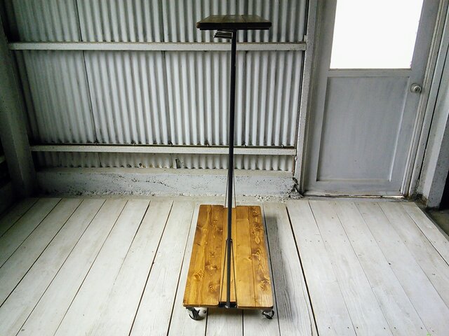 送料無料】 アイアン ウッド ハンガーラック L（キャスター