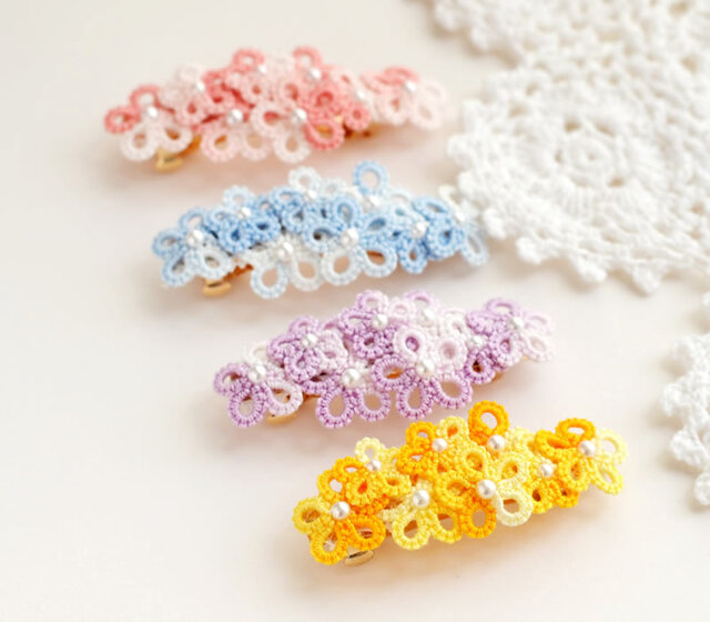 【受注製作】花束バレッタ ヘアアクセサリー 髪飾りの画像1枚目