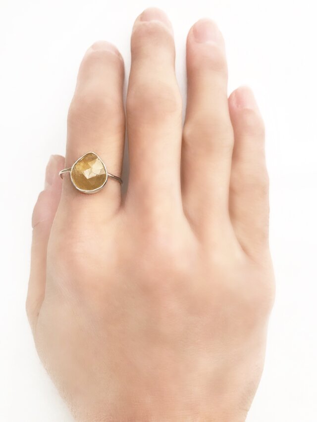 一点もの Golden Sapphire リング シルバー/ 受注制作の画像1枚目