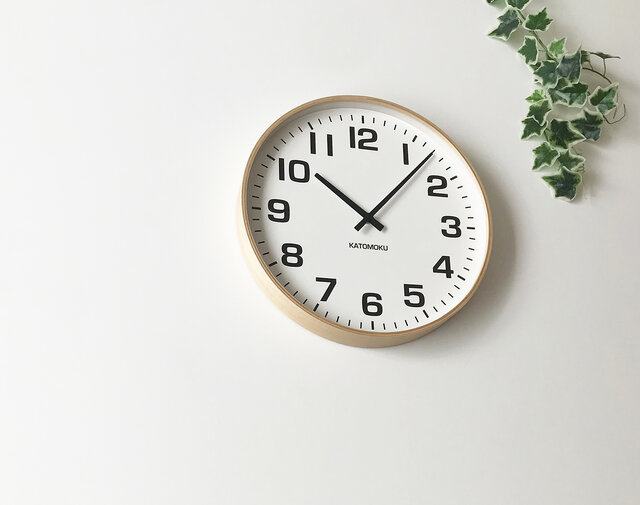 KATOMOKU plywood wall clock 15 km-92NRC ナチュラル 電波時計 連続