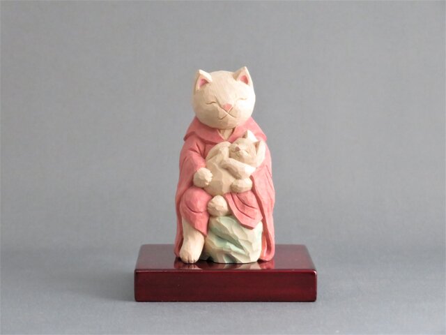 木彫りの招き猫 3匹親子 アンティーク 美品 木彫り 猫鬼子母神 猫仏1910 | iichi 日々の暮らしを心地よく