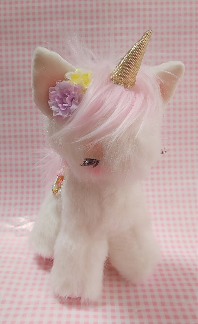 ふわふわぬいぐるみ☆ユニコーン☆ピンクの画像1枚目