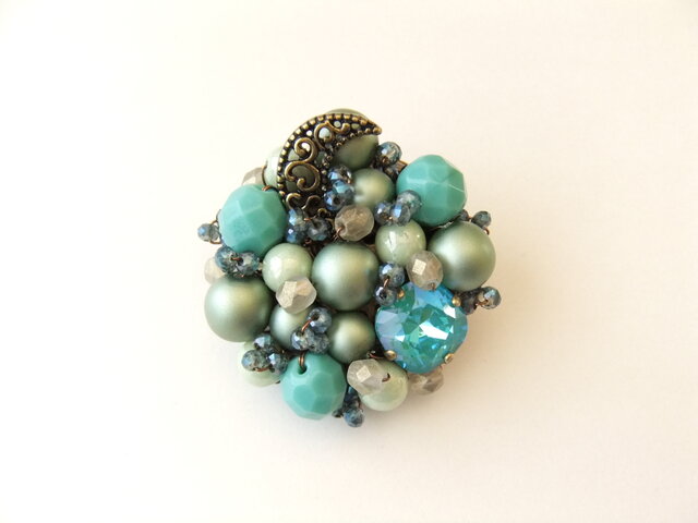 Brooch スワロフスキー 三日月(K0772)の画像1枚目