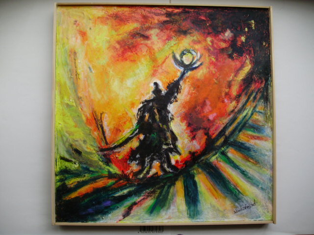 絵画インテリアキャンバス画 一点もの 油絵 私の住む星 メッセージ