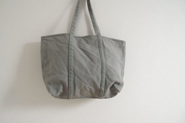 【A4対応】 帆布 BASIC TOTE Msize 持ち手長め grayの画像1枚目