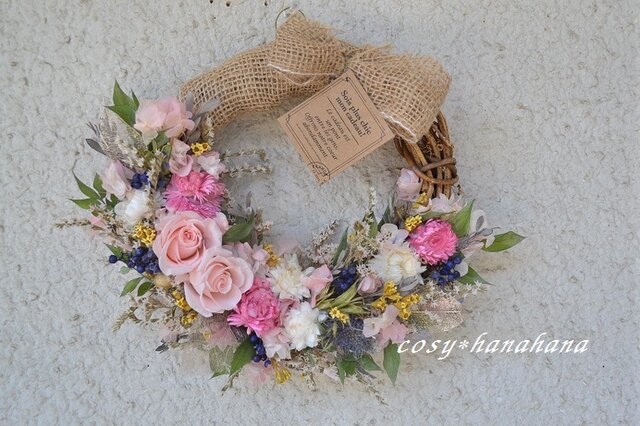 【母の日2019】花だくさんのハーフwreathの画像1枚目