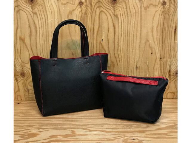 ジャストサイズ♪ PUコンビ・トート BAGinBAG付き BLACKの画像1枚目