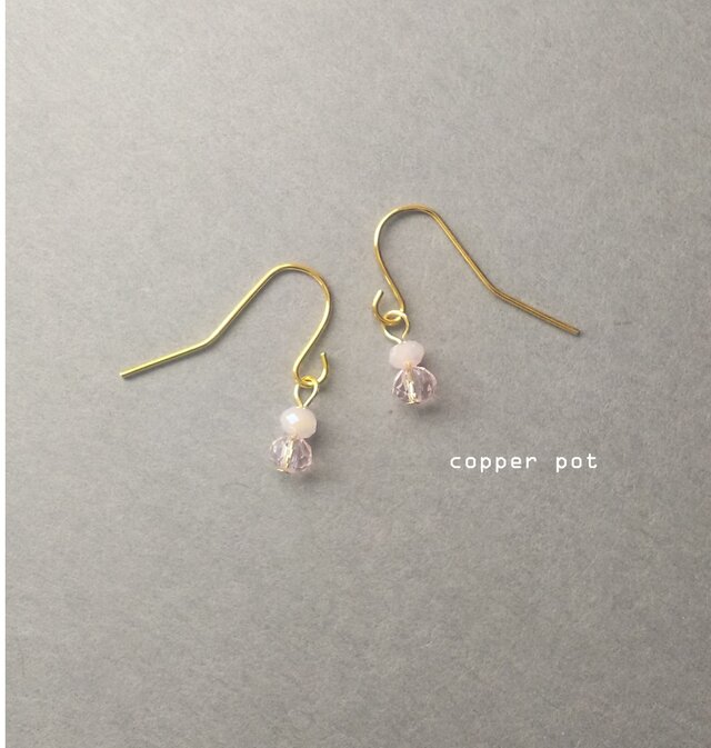 G20【プチ】p15 桜色淡いピンクのpuchiピアス(パーツ変更可能)の画像1枚目