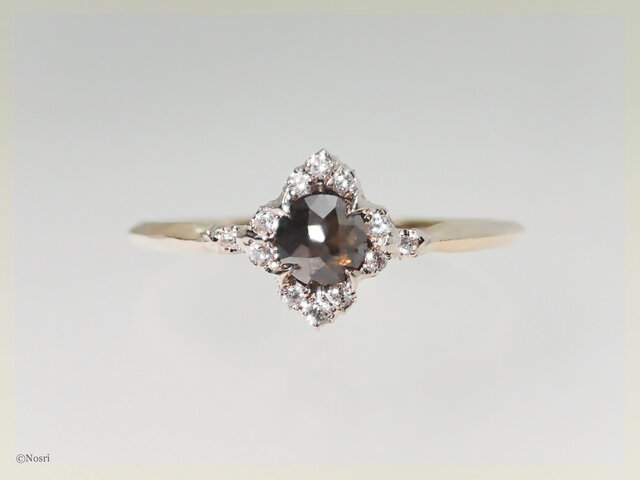 ローズカットダイヤモンド リング コーヒーブラウン(Ice field M Solo Ring)の画像1枚目