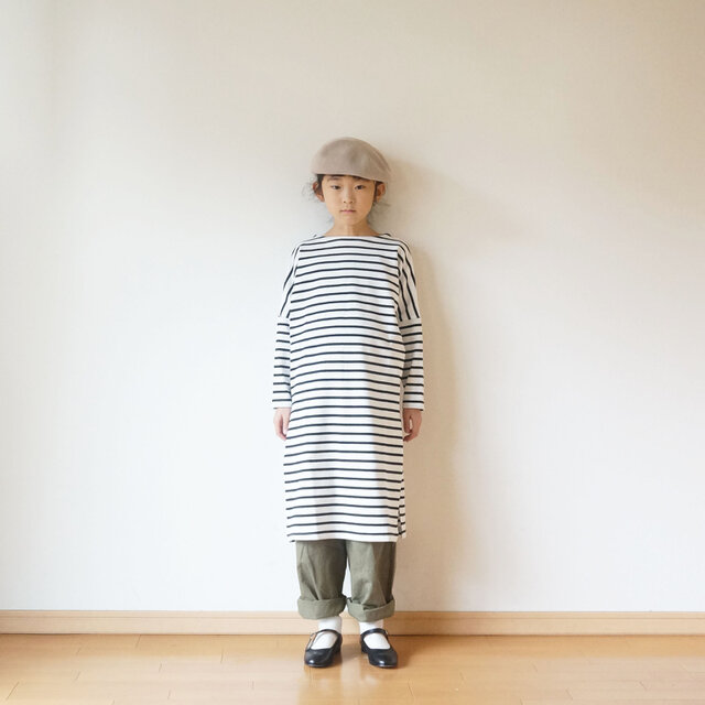 Cotton drop shoulder one piece kids 1(80cm~),2(100cm~)sizeの画像1枚目
