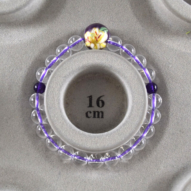 腕輪 ブレスレット 特選京焼・清水焼 本水晶 京都 百合 UDA96 | iichi