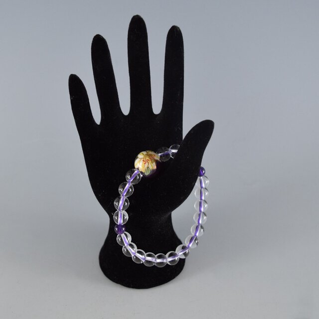 腕輪 ブレスレット 特選京焼・清水焼 本水晶 京都 百合 UDA96 | iichi