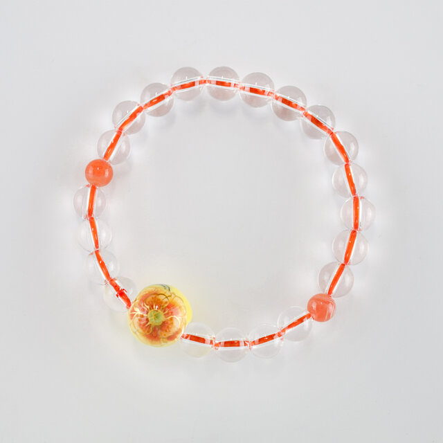 腕輪 ブレスレット 特選京焼・清水焼 本水晶 京都 ポピー UDA96