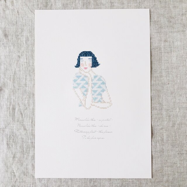 刺繍と詩 Portrait "Frida"の画像1枚目