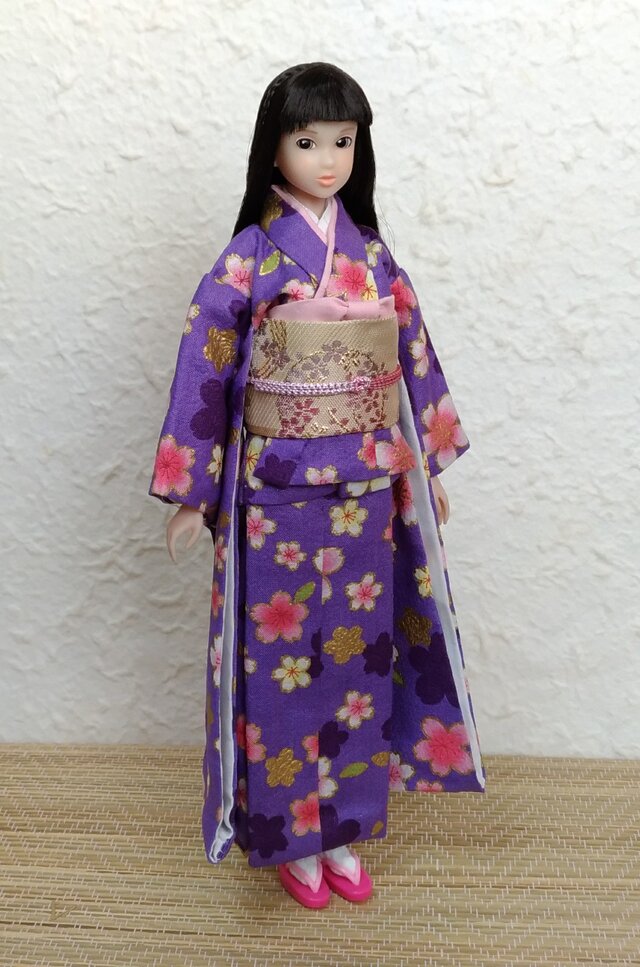27cmドール着物 小紫の画像1枚目