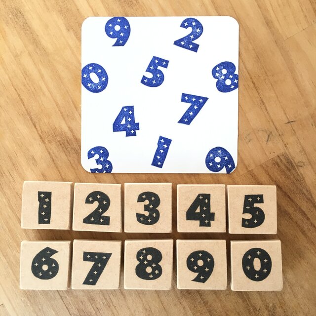 アルバム作りにも!クロス柄数字はんこの画像1枚目