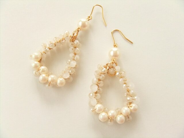 金具変更OK Pierces or Earrings カットガラス チェコ(P0862)の画像1枚目