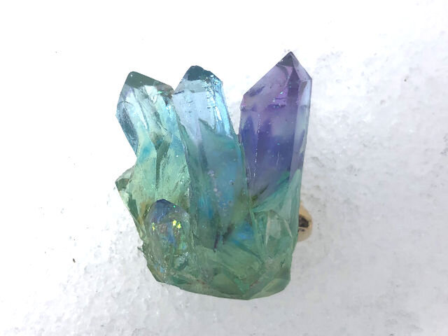 幻想鉱物 インクルージョンクォーツM2-D ブローチの画像1枚目