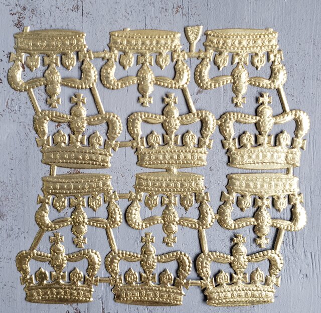 germany embosspaper crown(gold)&馬蹄(gold)Setの画像1枚目