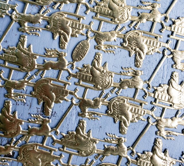 germany embosspaper Santa Claus(gold)&角(silver) Setの画像1枚目