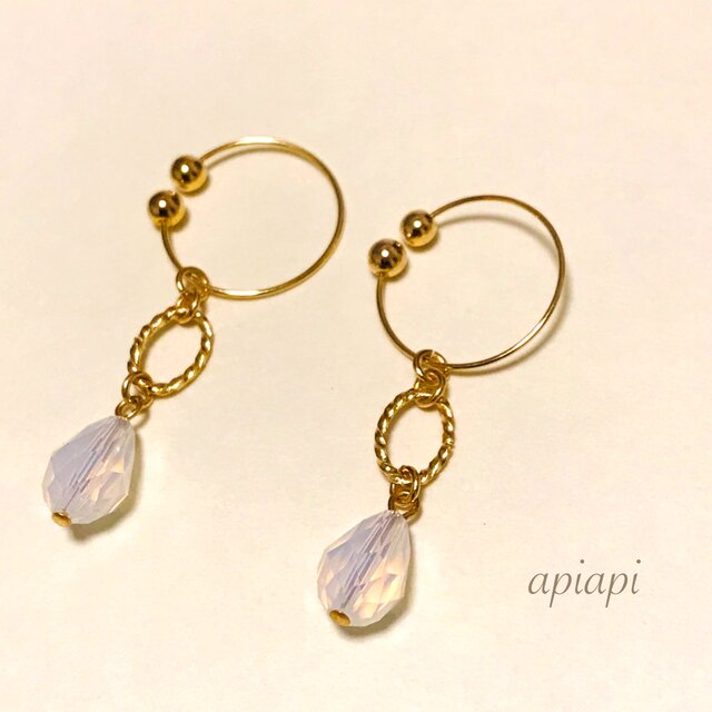 クラシック プリンセスイヤリング 【ホワイト】の画像1枚目