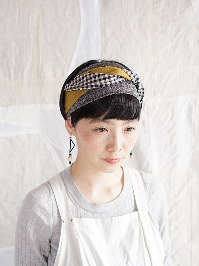 patchwork turban (cotton×linen mix 19ss-c)の画像1枚目