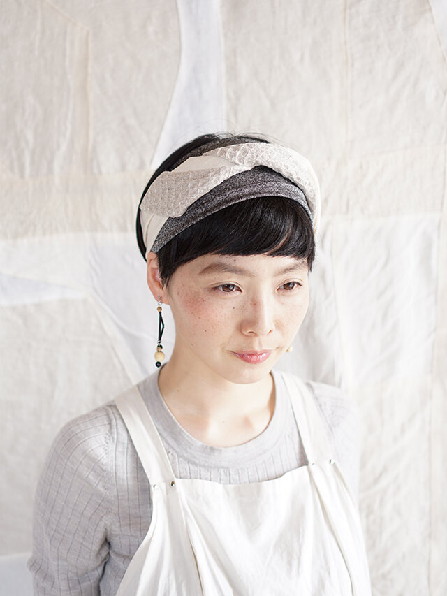 patchwork turban (cotton×linen mix 19ss-e)の画像1枚目