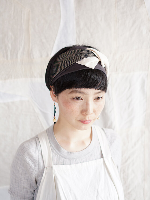 patchwork turban (cotton×linen mix 19ss-f)の画像1枚目