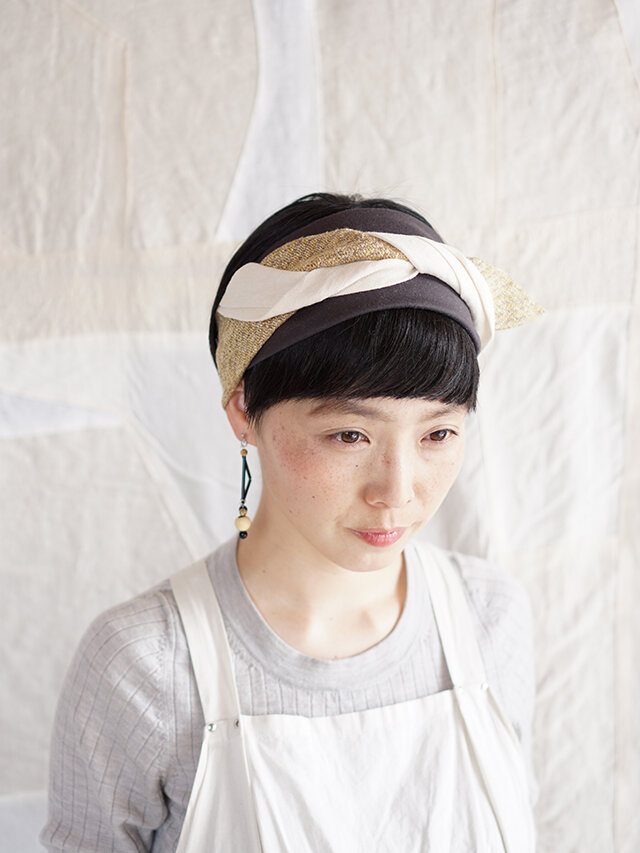 patchwork turban (cotton×linen mix 19ss-g)の画像1枚目