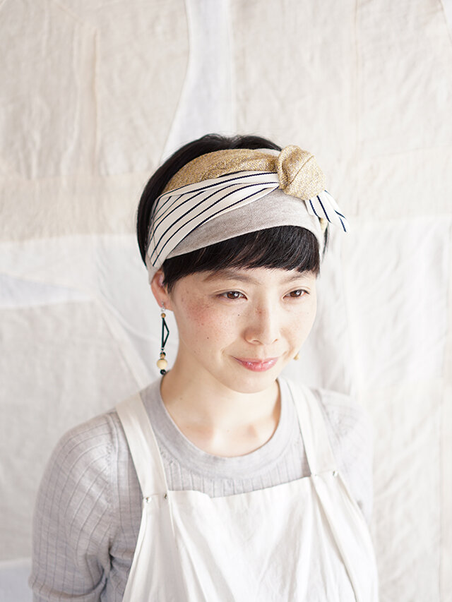 patchwork turban (cotton×linen mix 19ss-h)の画像1枚目