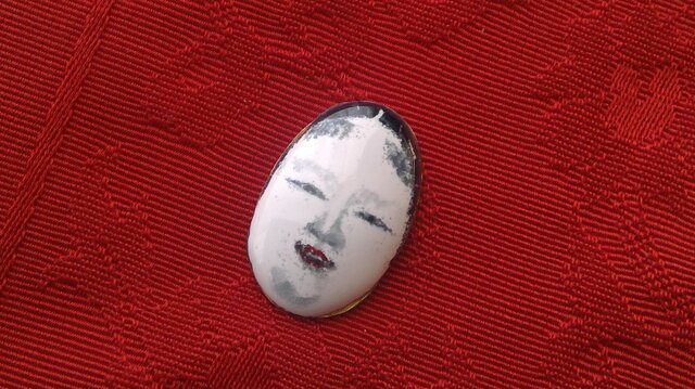 【手描き】能小面七宝指輪の画像1枚目