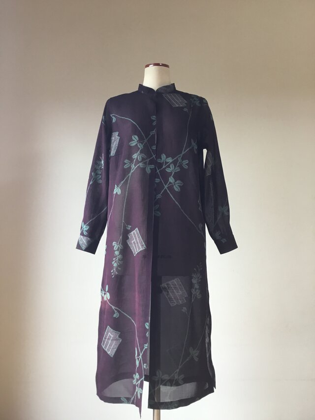 ロングブラウス(着物リメイク)の画像1枚目