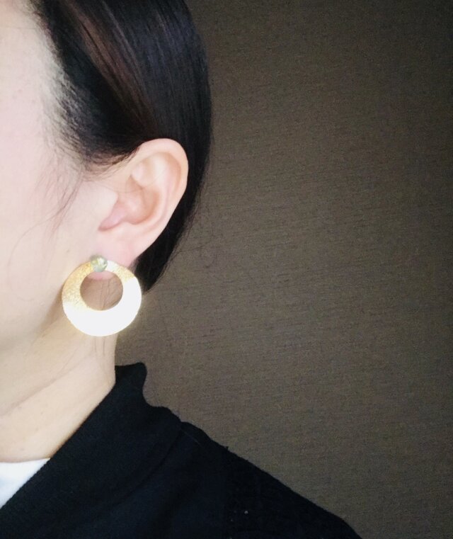 〔2way〕14kgf Apatite Circle 純金箔の画像1枚目