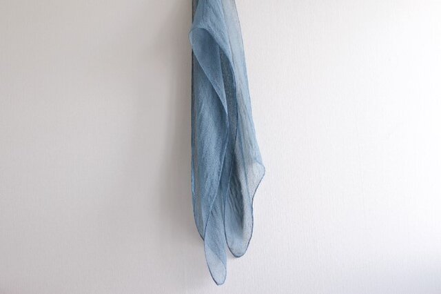 繭ミニstole<浅縹色>藍乾燥葉染めの画像1枚目