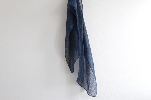 繭ミニstole<藍錆色>藍乾燥葉染めの画像1枚目