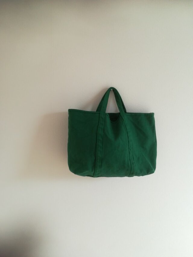 【A4対応】 帆布 BASIC TOTE ( M ) 常盤green forest greenの画像1枚目