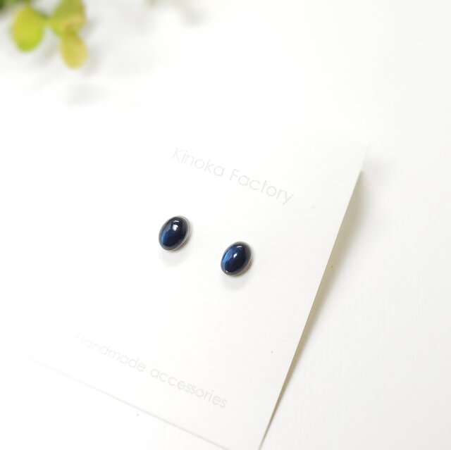 ブラックラブラドライト◇ピアス《送料無料》の画像1枚目