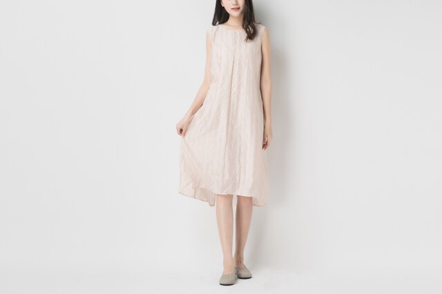 前重ねギャザーノースリーブワンピース ♪Apricot♪の画像1枚目