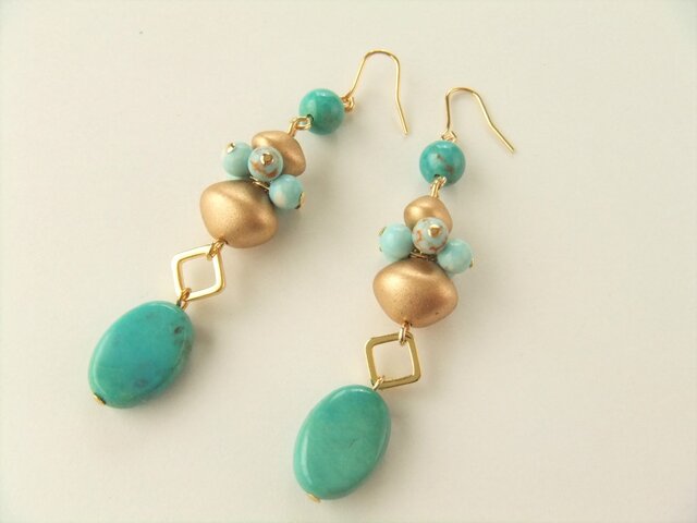 金具変更OK Pierces or Earrings ターコイズ (P0866)の画像1枚目