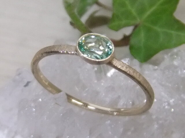グリーンべリル*K14lunapinkgold ringの画像1枚目
