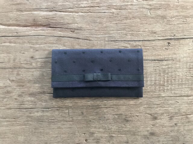 ドット数珠ケース 濃紺の画像1枚目